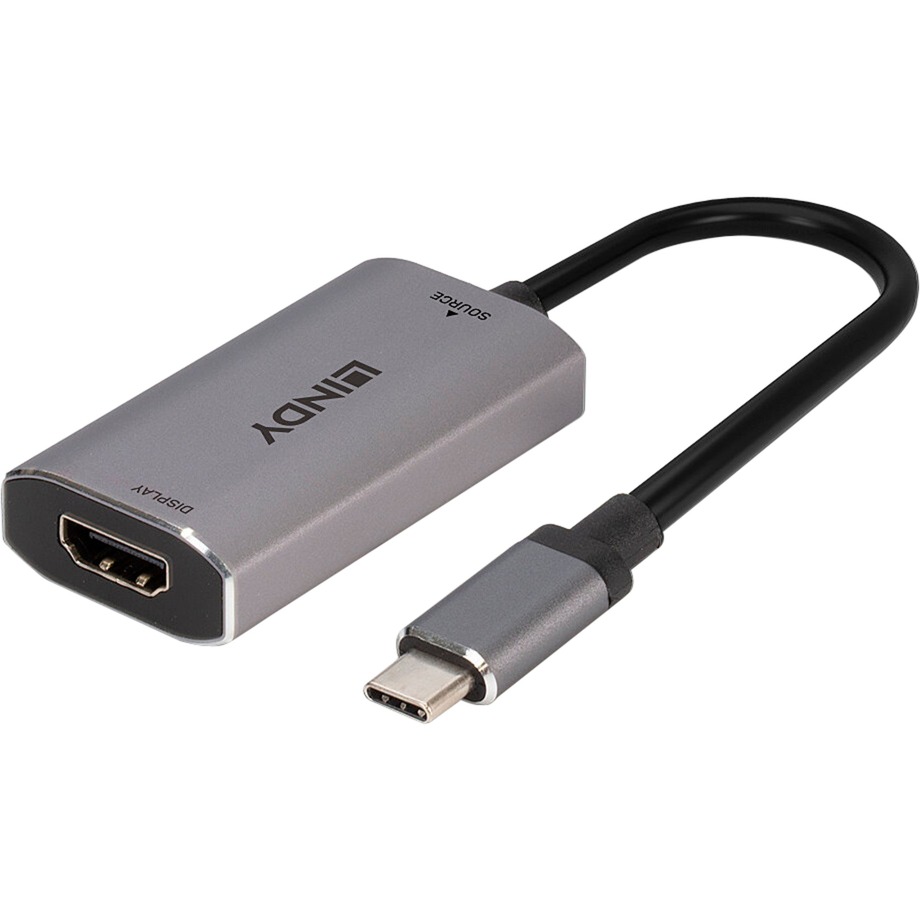 USB Konverter 8K60, USB-C Stecker > HDMI Buchse von Lindy