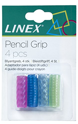 Linex KBM200 Stift-Griff, aus weichem Kunststoff (PVC-frei), Schreibhilfe für Kinder, 4 Stück von Linex