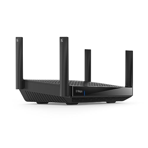 Linksys Hydra Pro 6E Tri‑Band WiFi-6E-Mesh-Router – 8-Stream-Router zum Gamen,Zugriff auf das 6-GHz-Band,bis 6.6 Gbit/s,250 m² Funkabdeckung,mehr als 55 Geräte,geeignet Velop-Mesh-Systeme,MR7500-EU von Linksys