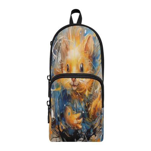 Linnyio Aquarell Kunstwerk Igel Federmäppchen,Lustige Schultasche,Stifttaschen für Kinder und Jungen von Linnyio