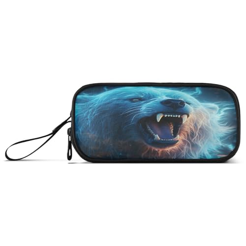 Linnyio Cooler Blauer Eisbär Federmäppchen,Federmäppchen,Federtasche,für Schüler Mädchen Jungen Linnyio Cooler Blauer Eisbär Federmäppchen,Federmäppchen,Federtasche,für Schüler Mädchen Jungen von Linnyio