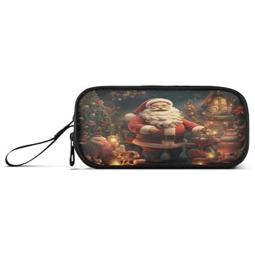 Linnyio Weihnachten Weihnachtsmann Federmäppchen,Federmäppchen,Federtasche,für Schüler Mädchen Jungen von Linnyio