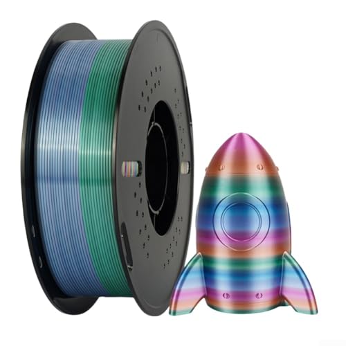 Drucker-Filament, Drucker-Filament für 3D-Druck, PLA-Filament, Seide, Regenbogen, Ombré-Ombré, 1,75 mm, für FDM-Serie-Drucker-Ersatzteil (A) von Lioaeust