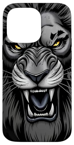 Hülle für iPhone 14 Pro Max Knarrendes Löwengesicht von Lion Art Designs for Animal Lovers