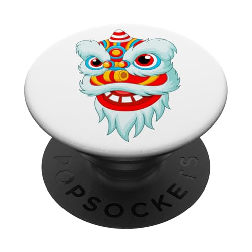 Lion Dance Head - Frohes chinesisches Neujahr - Green Snake Year PopSockets Klebender PopGrip von Lion Dance Head - Happy Chinese New Year 2025