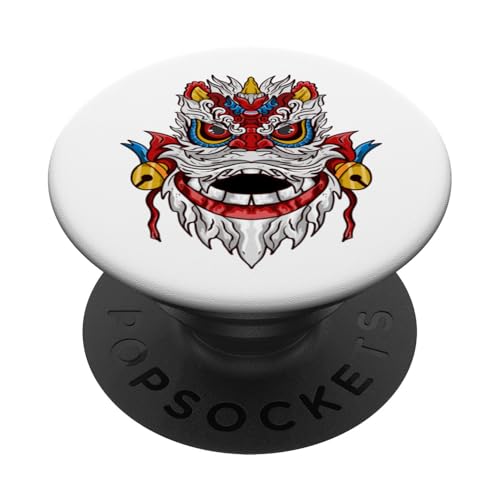 Lion Dance Head - Frohes chinesisches Neujahr - Green Snake Year PopSockets Klebender PopGrip von Lion Dance Head - Happy Chinese New Year 2025