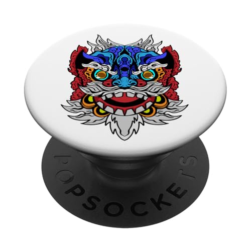 Lion Dance Head - Frohes chinesisches Neujahr - Green Snake Year PopSockets Klebender PopGrip von Lion Dance Head - Happy Chinese New Year 2025