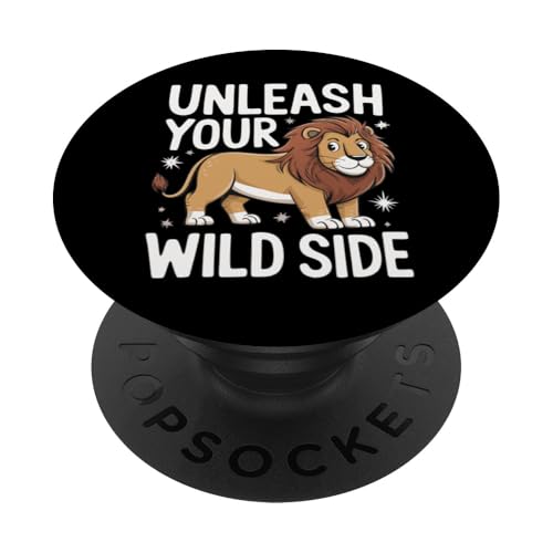 Lion Entfessle dein Wild Side Zoo Lions Tier PopSockets mit austauschbarem PopGrip von Lion Lions Funny Lion Lover