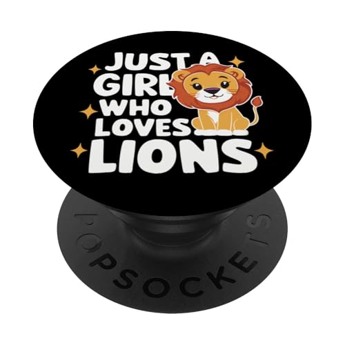 Löwe Nur ein Mädchen, das Löwen liebt Animal Africa PopSockets mit austauschbarem PopGrip von Lion Lions Funny Lion Lover