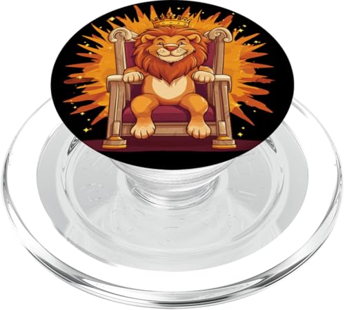 Toller gekrönter Löwe auf dem Thron für einen tollen Look PopSockets PopGrip für MagSafe von Lion Throne