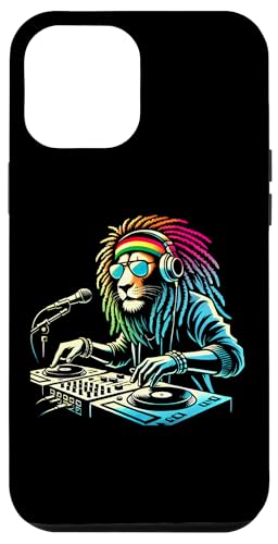 Hülle für iPhone 14 Pro Max Lustiger Lion Reggae Kopfhörer Funky DJ Rave Bunt Männer Frauen von Lion byAxisone