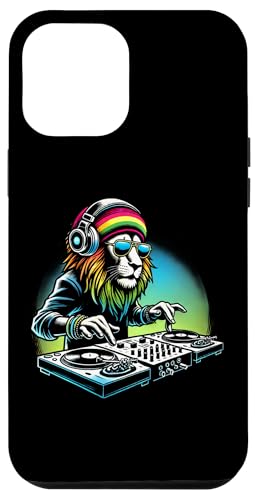 Hülle für iPhone 15 Pro Max Lustiger Lion Reggae Kopfhörer Funky DJ Rave Bunt Männer Frauen von Lion byAxisone