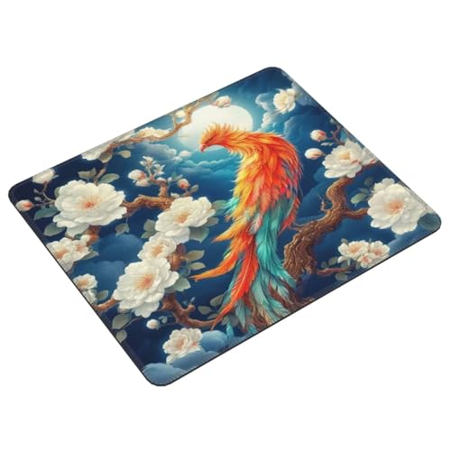 Mauspad Blumen Vogel, Multifunktionales Schreibtischunterlage, Genähten Kanten Tisch-Schutz Unterlage, rutschfeste Mousepad für Gaming und Büro, Verbessert Präzision Geschwindigkeit 300x250cm E-578 von Lionhai