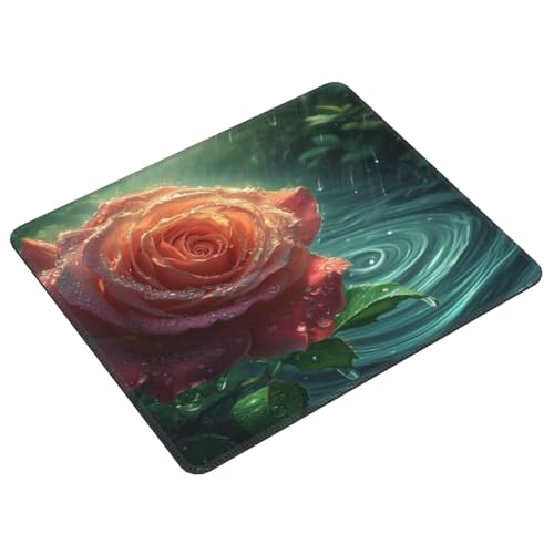 Mauspad Grüne Rose, Multifunktionales Schreibtischunterlage, Genähten Kanten Tisch-Schutz Unterlage, rutschfeste Mousepad für Gaming und Büro, Verbessert Präzision Geschwindigkeit 260x210cm E-47 von Lionhai