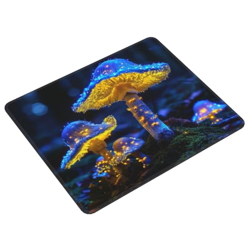 Mauspad Pilze Blau, Multifunktionales Schreibtischunterlage, Genähten Kanten Tisch-Schutz Unterlage, rutschfeste Mousepad für Gaming und Büro, Verbessert Präzision Geschwindigkeit 300x250cm E-432 von Lionhai