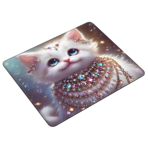 Mauspad wunderschöne Katze Gaming Mauspad, Gaming Mousepad Wasserdicht und Rutschfester Gummi für PC-Büro, Arbeit, Gaming, Studium, Laptop, Festival Geschenk Dekor Schreibtischunterlage 420x350cm E-63 von Lionhai