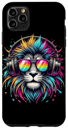 Hülle für iPhone 11 Pro Max Löwe Trägt Sonnenbrille Kopfhörer Löwen von Lions Lion Lover Gifts