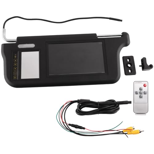 Lisher 17,8 cm (7 Zoll) Schwarz Auto Links Sonnenblende Rückspiegel LCD Monitor 2 Kanäle Video Ersatzteile von Lisher