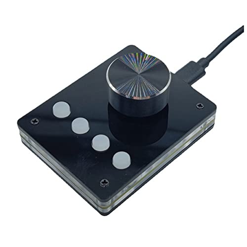 Lisher Programmierbare Multimedia Tastatur, USB-Taste, personalisierte Tastatur, Lautstärkeregler der Mini-Makro-Tastatur (weiße Taste) von Lisher