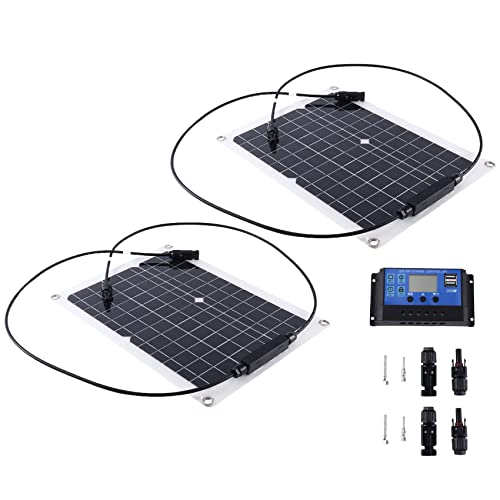 Lisher Solarzellenbank mit Solarpanel mit Gegenlichtfunktion für Telefon, Auto, Wohnmobil, Bootsladegerät, Stromversorgung für den Außenbereich von Lisher