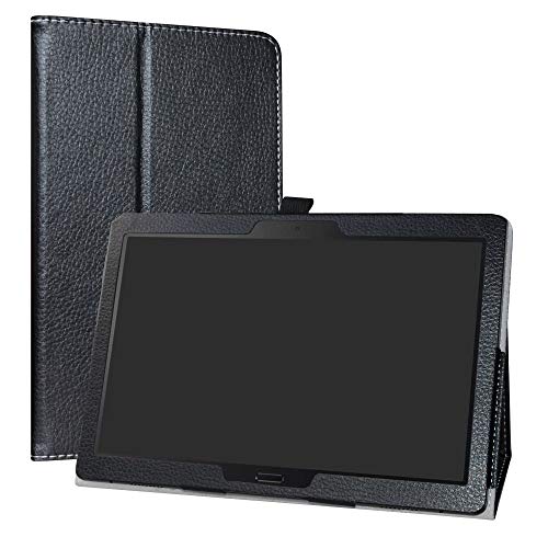 Lenovo Smart Tab P10 / M10 hülle,LiuShan Folding PU Leder Tasche Hülle Case mit Ständer für 10.1" Lenovo Tab M10 HD (TB-X505F,TB-X605F) / Smart Tab P10(TB-X705F) Tablet,Schwarz von LiuShan