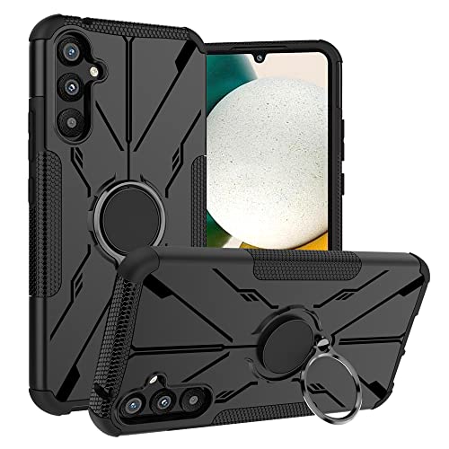 LiuShan Kompatibel mit Samsung Galaxy A34 Hülle,360 Grad Ring Halter Handy Hüllen Stoßfest Cover Bumper Schutzhülle für Case Handyhülle für Samsung Galaxy A34 Smartphone，Schwarz von LiuShan