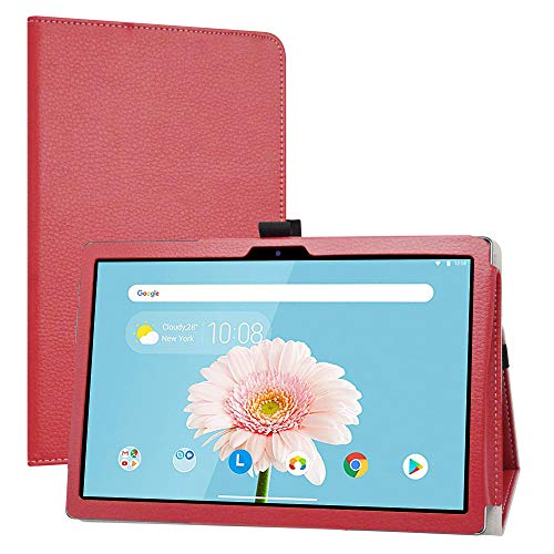 LiuShan Kompatibel mit TECLAST P20HD hülle,TECLAST M40 hülle,TECLAST M40 Pro hülle,Folding PU Leder Tasche Hülle Case mit Ständer für 10.1" TECLAST P20HD / M40 / M40SE / M40 Pro Tablet,Rot von LiuShan