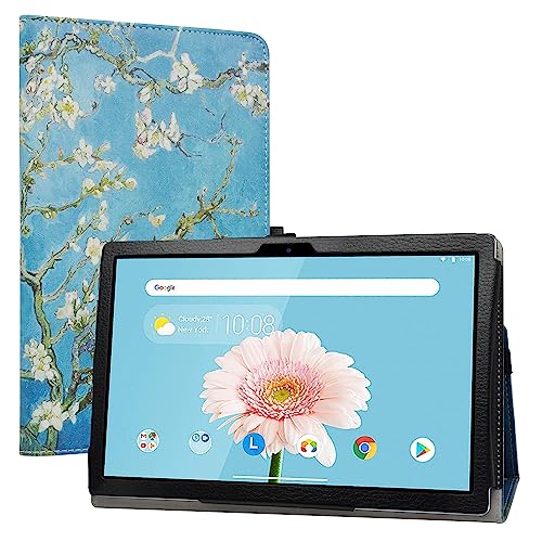 LiuShan Kompatibel mit TECLAST P20HD hülle,TECLAST M40SE hülle,TECLAST M40 hülle,Folding PU Leder Tasche Hülle Case mit Ständer für 10.1" TECLAST P20HD / M40 / M40SE / M40 Pro,Almond Blossom von LiuShan