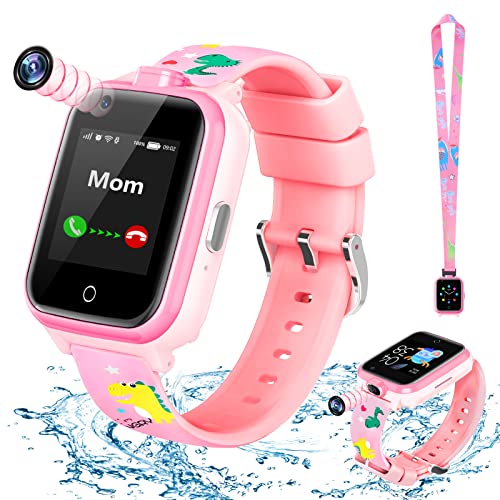 LiveGo Smart Watch für Kinder, 4G Sicheres Smartwatch mit Zwei Kameras, GPS-Tracker, SOS-Anruf für Kinder, Studenten im Alter von 4-12 Jahren, Geburtstagsgeschenke Schultag(T13 Rosa) von LiveGo