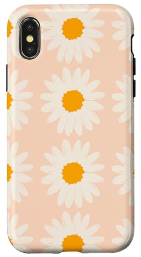 Hülle für iPhone X/XS Doodle Gänseblümchen in einer Reihe Sommerblumen von LiveHappy