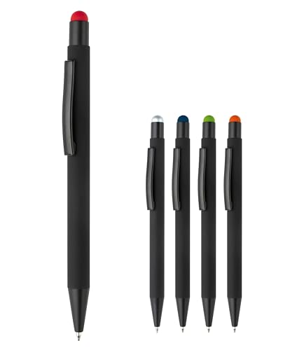 5x Touchpen Kugelschreiber / aus Metall / mit 5 verschiedenen Stylusfarben von Livepac-Office