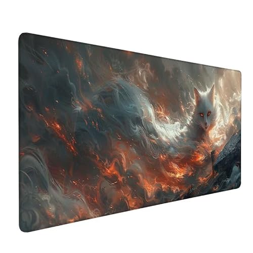 Mauspad Abstrakt, Mousepad XXL 1000x500x3mm Gaming Mauspad Tier, Mit Anti-Rutsch BasisBasis Mousepad, GenäHte Kanten Schreibtischunterlage, Wasserdicht, Tastatur Unterlage für Büro Geschenk LX-497 von Lixfagng