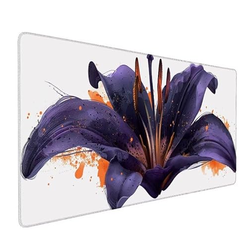 Mauspad Lila, Mousepad XXL 800x300x3mm Gaming Mauspad Anlage, Mit Anti-Rutsch BasisBasis Mousepad, GenäHte Kanten Schreibtischunterlage, Wasserdicht Tastatur Unterlage für Home Büro Geschenk LX-505 von Lixfagng