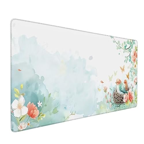 Mauspad Tier, Mousepad XXL 1000x500x3mm Gaming Mauspad Blume, Mit Anti-Rutsch BasisBasis Mousepad, GenäHte Kanten Schreibtischunterlage, Wasserdicht Tastatur Unterlage für Home Büro Geschenk LX-397 von Lixfagng