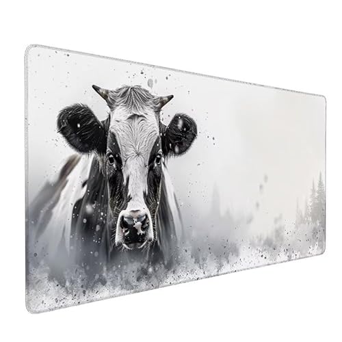 Mauspad Tier Mousepad XXL 800x300x3mm Gaming Mauspad Ochse, Mit Anti-Rutsch Basis Mousepad, GenäHte Kanten Schreibtischunterlage, Wasserdicht und Langlebig Tastatur Unterlage für Büro Geschenk LX-185 von Lixfagng