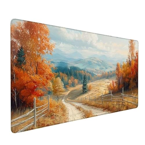 Mousepad XXL 900x500x3mm Mousepad Landschaft, Mauspad Landschaft, Schreibtischunterlage Mit Kantenschutz, Wasserdichter, rutschfeste, Verbessert PräZision und Geschwindigkeit für Büro, Zuhause LX-530 von Lixfagng