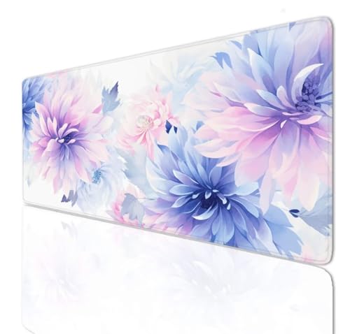 Floral Mauspad 160x80x0.4cm Mousepad XXL Gaming Groß Schreibtischunterlage Rutschfeste, Mouse Pad Schreibtisch Unterlage with Vernähte Kanten, Maus Tastatur Matte, Verlängertes Großes Mauspad 3-288 von Ljpsse