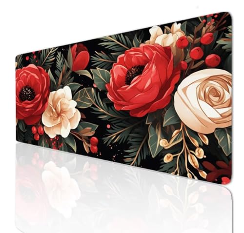 Gaming Mauspad XXL Groß Mousepad 1600x800x4mm Schreibtischunterlage Flowers Mouse Pad Desk Mat with Anti-Rutsch Basis, Mauspads Tischunterlage Large Size Verbessert Präzision und Geschwindigkeit 3-307 von Ljpsse