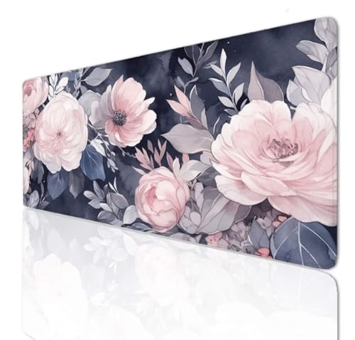 Gaming Mauspad XXL Groß Mousepad 800x300x4mm, Schreibtischunterlage Floral Mouse Pad Desk Mat with Anti-Rutsch Basis, Mauspads Tischunterlage Large Size Verbessert Präzision und Geschwindigkeit 3-291 von Ljpsse