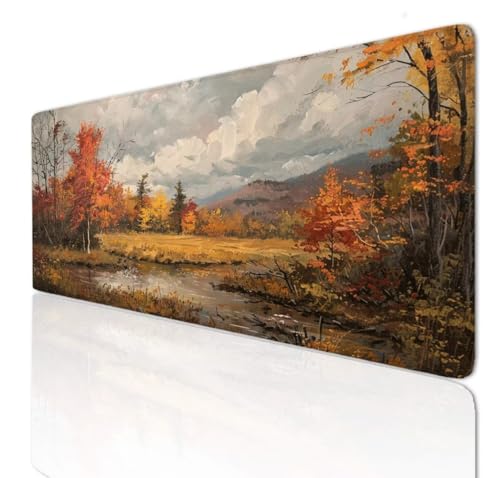 Gaming Mauspad XXL Groß Mousepad 800x400x4mm, Schreibtischunterlage Herbst Mouse Pad Desk Mat with Anti-Rutsch Basis, Mauspads Tischunterlage Large Size Verbessert Präzision und Geschwindigkeit 3-44 von Ljpsse