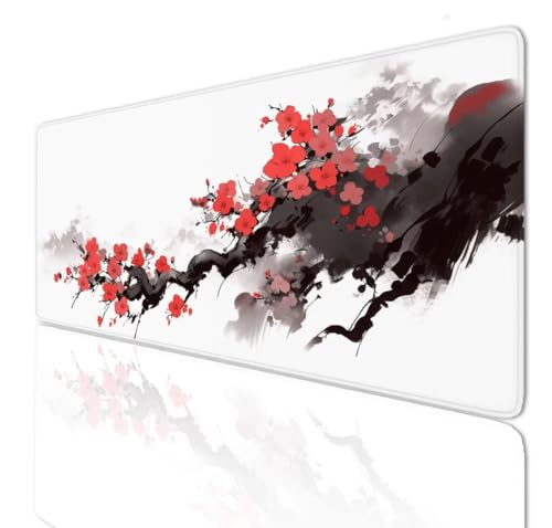 Gaming Mauspad XXL Groß Mousepad 800x400x4mm, Schreibtischunterlage Weiß Mouse Pad Desk Mat with Anti-Rutsch Basis, Mauspads Tischunterlage Large Size Verbessert Präzision und Geschwindigkeit 3-938 von Ljpsse