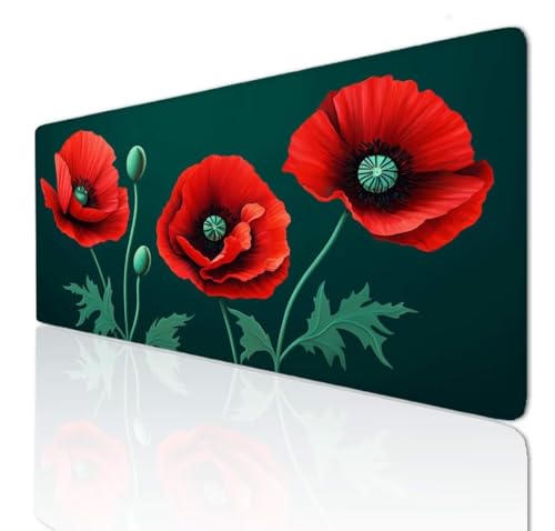 Gaming Mauspad XXL Groß Mousepad 900x500x4mm, Schreibtischunterlage Red Mouse Pad Desk Mat with Anti-Rutsch Basis, Mauspads Tischunterlage Large Size Verbessert Präzision und Geschwindigkeit 3-742 von Ljpsse