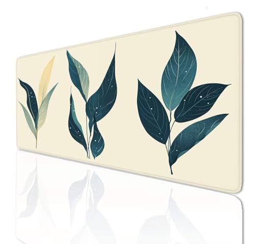 Leaves Mauspad 120x60x0.4cm Mousepad XXL Gaming Groß Schreibtischunterlage Rutschfeste, Mouse Pad Schreibtisch Unterlage with Vernähte Kanten, Maus Tastatur Matte, Verlängertes Großes Mauspad 3-498 von Ljpsse