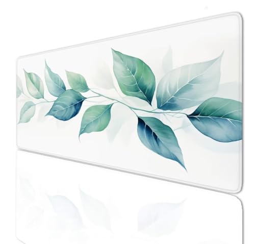 Leaves Mauspad 140x80x0.4cm Mousepad XXL Gaming Groß Schreibtischunterlage rutschfeste, Mouse Pad Schreibtisch Unterlage with Vernähte Kanten, Maus Tastatur Matte, Verlängertes Großes Mauspad 3-499 von Ljpsse