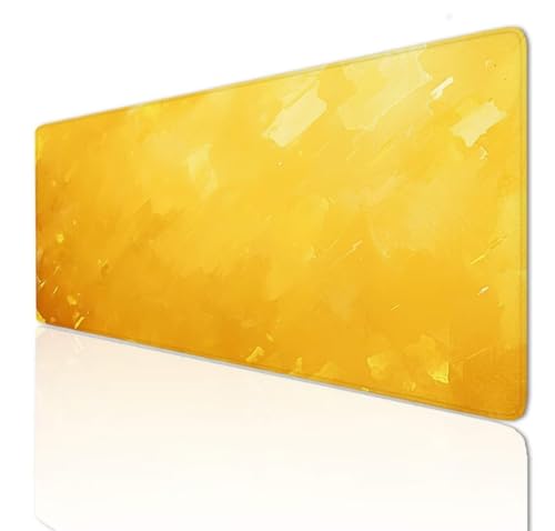 Mustard Mauspad 140x70x0.4cm Mousepad XXL Gaming Groß Schreibtischunterlage Rutschfeste, Mouse Pad Schreibtisch Unterlage with Vernähte Kanten, Maus Tastatur Matte, Verlängertes Großes Mauspad 3-584 von Ljpsse