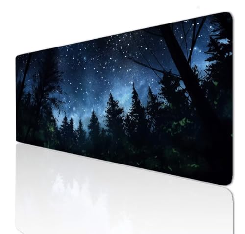 Night Mauspad 90x60x0.4cm Mousepad XXL Gaming Groß Schreibtischunterlage Rutschfeste, Mouse Pad Schreibtisch Unterlage with Vernähte Kanten, Maus Tastatur Matte, Verlängertes Großes Mauspad 3-601 von Ljpsse