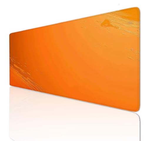 Orange Mauspad 90x50x0.4cm Mousepad XXL Gaming Groß Schreibtischunterlage Rutschfeste, Mouse Pad Schreibtisch Unterlage with Vernähte Kanten, Maus Tastatur Matte, Verlängertes Großes Mauspad 3-629 von Ljpsse