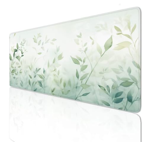 Plants Mauspad 90x60x0.4cm Mousepad XXL Gaming Groß Schreibtischunterlage Rutschfeste, Mouse Pad Schreibtisch Unterlage with Vernähte Kanten, Maus Tastatur Matte, Verlängertes Großes Mauspad 3-715 von Ljpsse