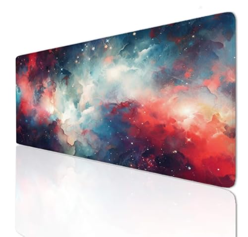 Red Mauspad 80x30x0.4cm Mousepad XXL Gaming Klein Schreibtischunterlage Rutschfeste, Mouse Pad Schreibtisch Unterlage with Vernähte Kanten, Maus Tastatur Matte, Verlängertes Großes Mauspad 3-740 von Ljpsse