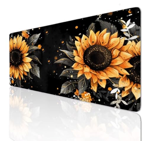 Sunflower Mauspad 80x30x0.4cm Mousepad XXL Gaming Klein Schreibtischunterlage Rutschfeste, Mouse Pad Schreibtisch Unterlage with Vernähte Kanten, Maus Tastatur Matte, Verlängertes Großes Mauspad 3-846 von Ljpsse